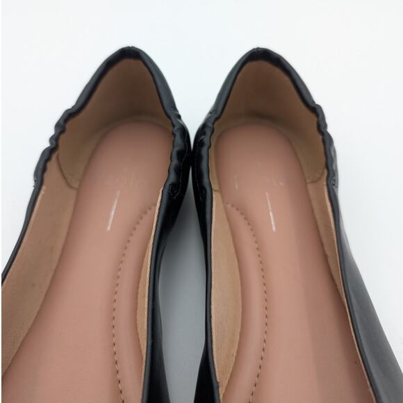 Linea Paolo Floral Ballet Flats Slip-On Women's Leather Black Size US7.5M EU38 - Picture 10 of 11